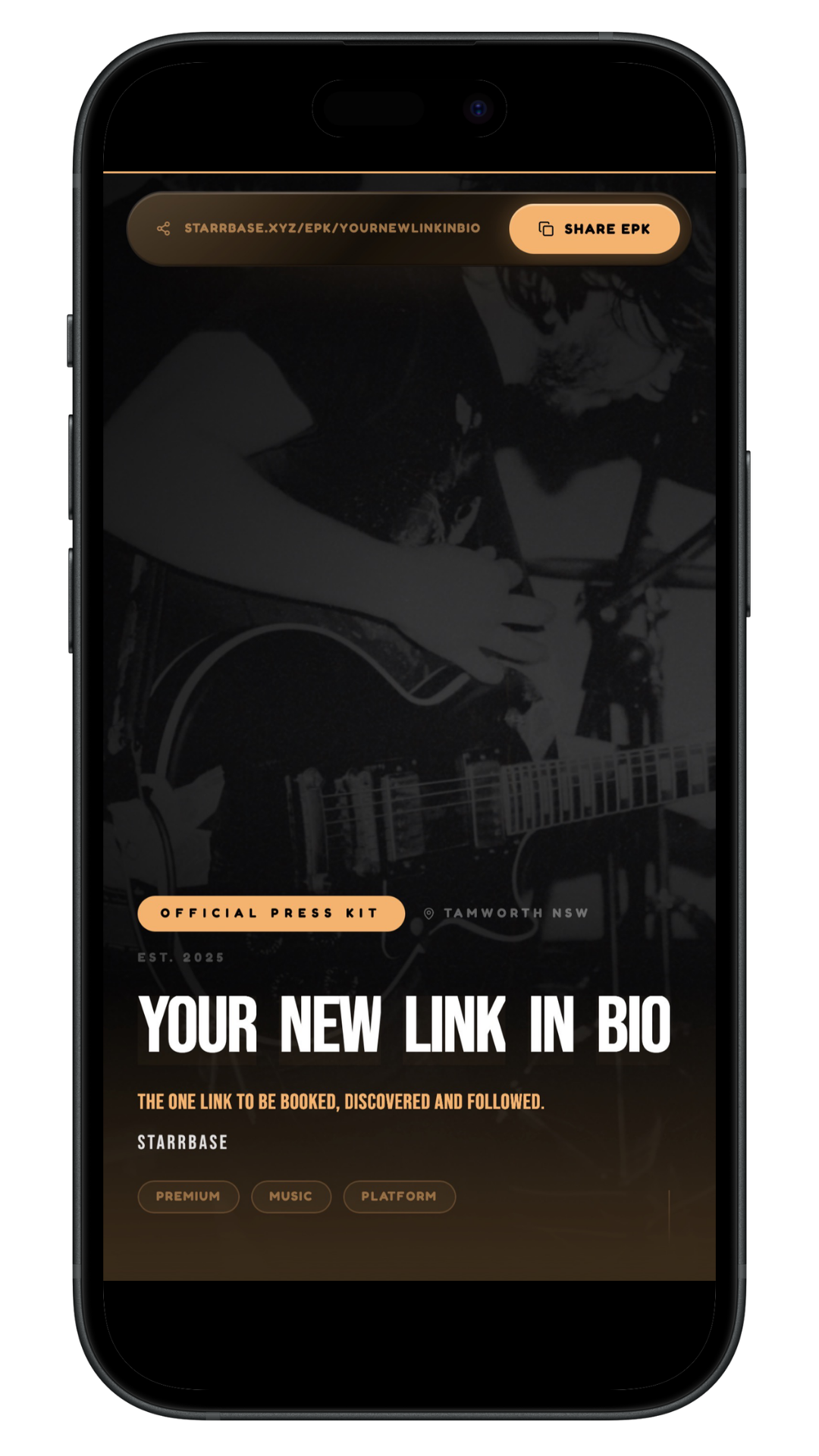 Live StarrBase EPK mockup